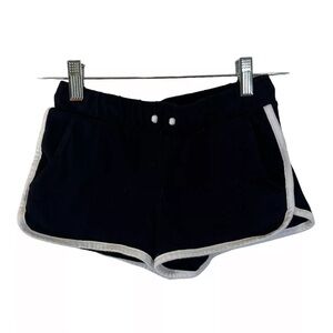 Old Navy Girls Shorts Medium Black with White Trim Elastic Waist Cotton Blend